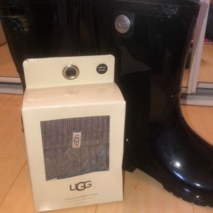 UGG SHAYE GREY TALL RAINBOOT SOCK